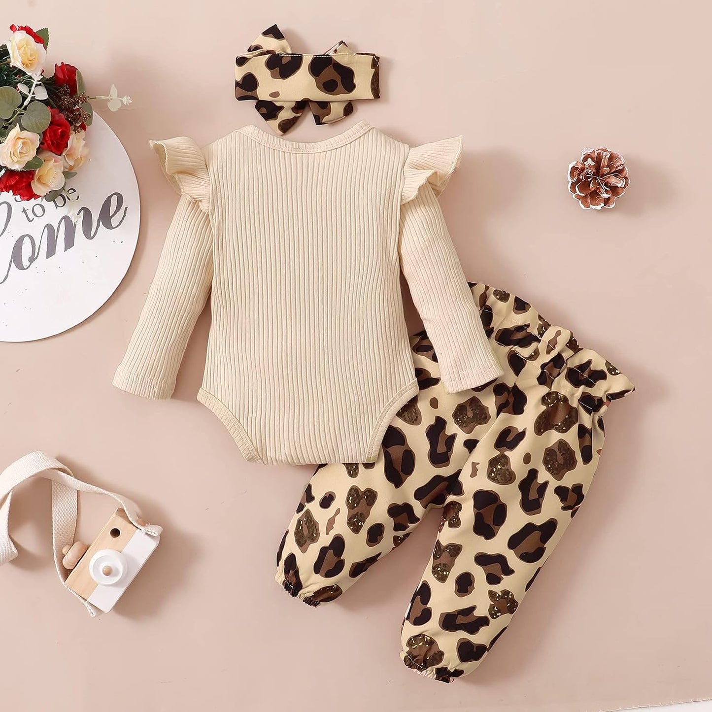 Newborn Baby Girl Clothes Infant Outifts Long Sleeve Romper Floral Pant Set Fall Winter Baby Girl Clothes