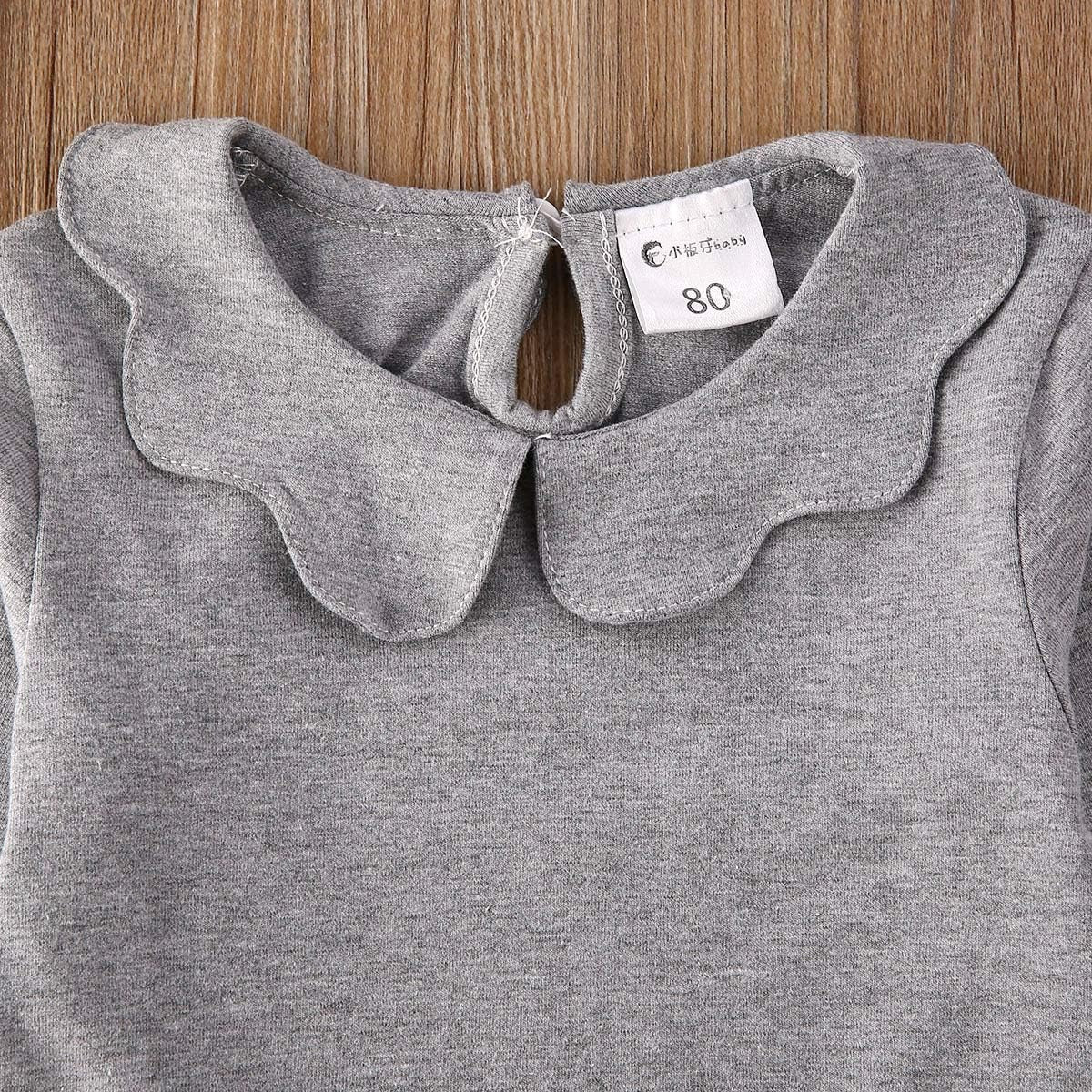 Toddler Baby Girl Basic Plain Ruffle Cuff Long Sleeve Cotton T Shirts Tee Tops