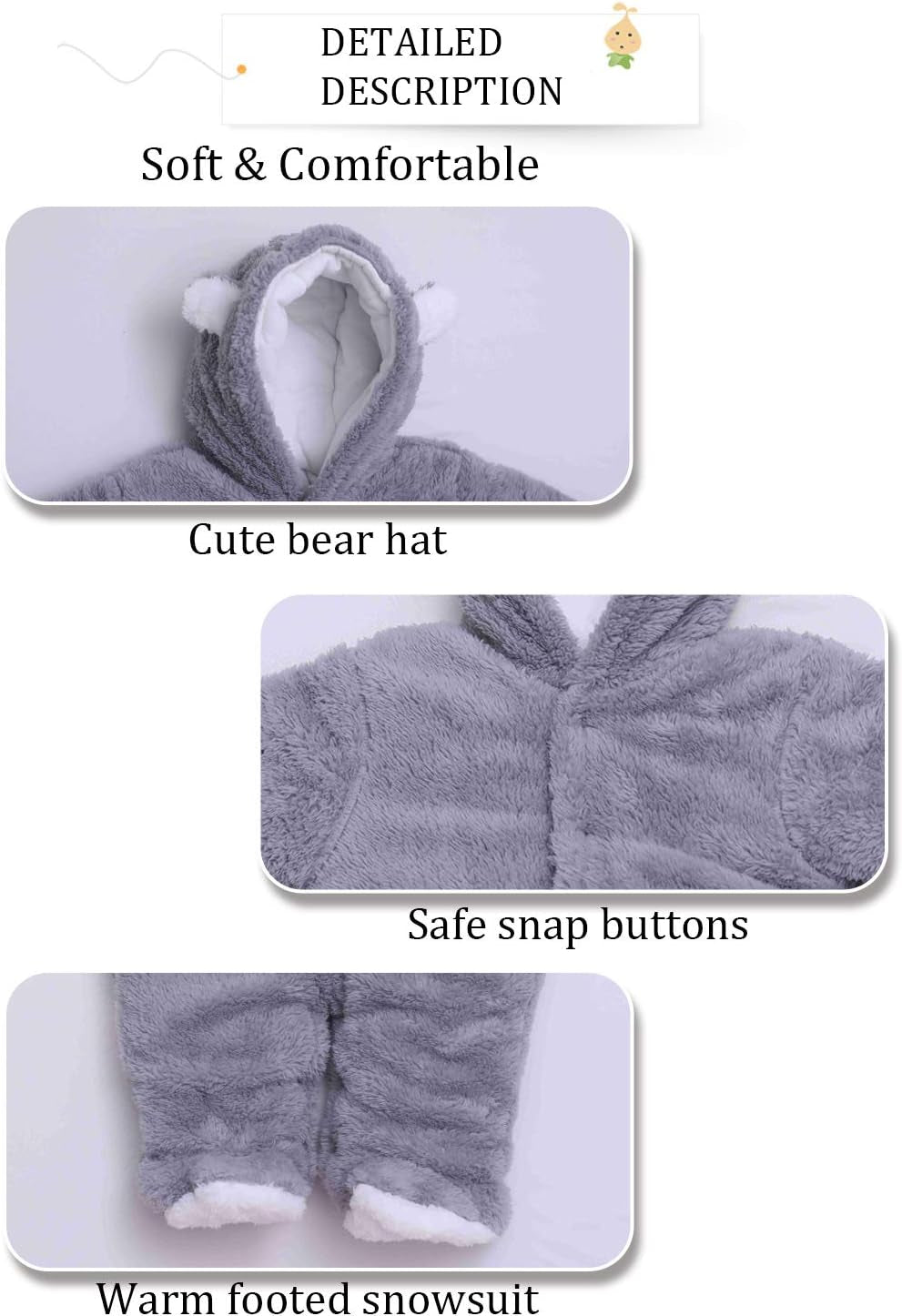 Unisex Baby Clothes Winter Coats Cute Newborn Infant Jumpsuit Snowsuit Bodysuits Registry for Baby Essentials Stuff