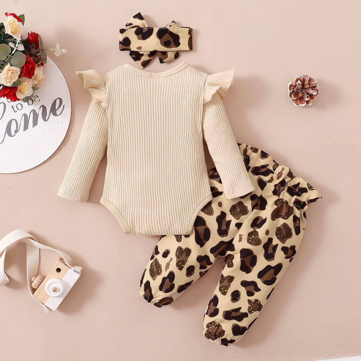 Newborn Baby Girl Clothes Infant Outifts Long Sleeve Romper Floral Pant Set Fall Winter Baby Girl Clothes