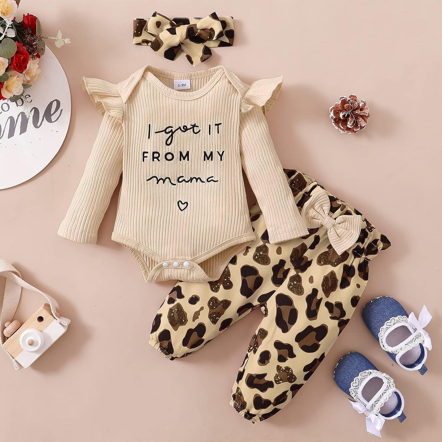 Newborn Baby Girl Clothes Infant Outifts Long Sleeve Romper Floral Pant Set Fall Winter Baby Girl Clothes