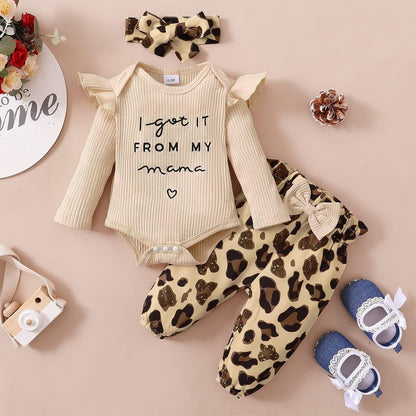Newborn Baby Girl Clothes Infant Outifts Long Sleeve Romper Floral Pant Set Fall Winter Baby Girl Clothes
