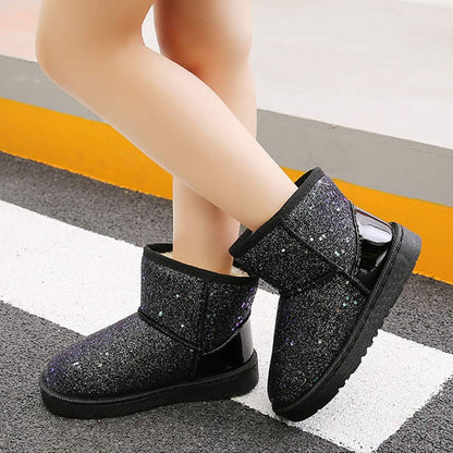 Girls Boots, Bunny Kid Boots Warm Winter Sequin Waterpoof Outdoor Snow Boots (Toddler/Little Kids)