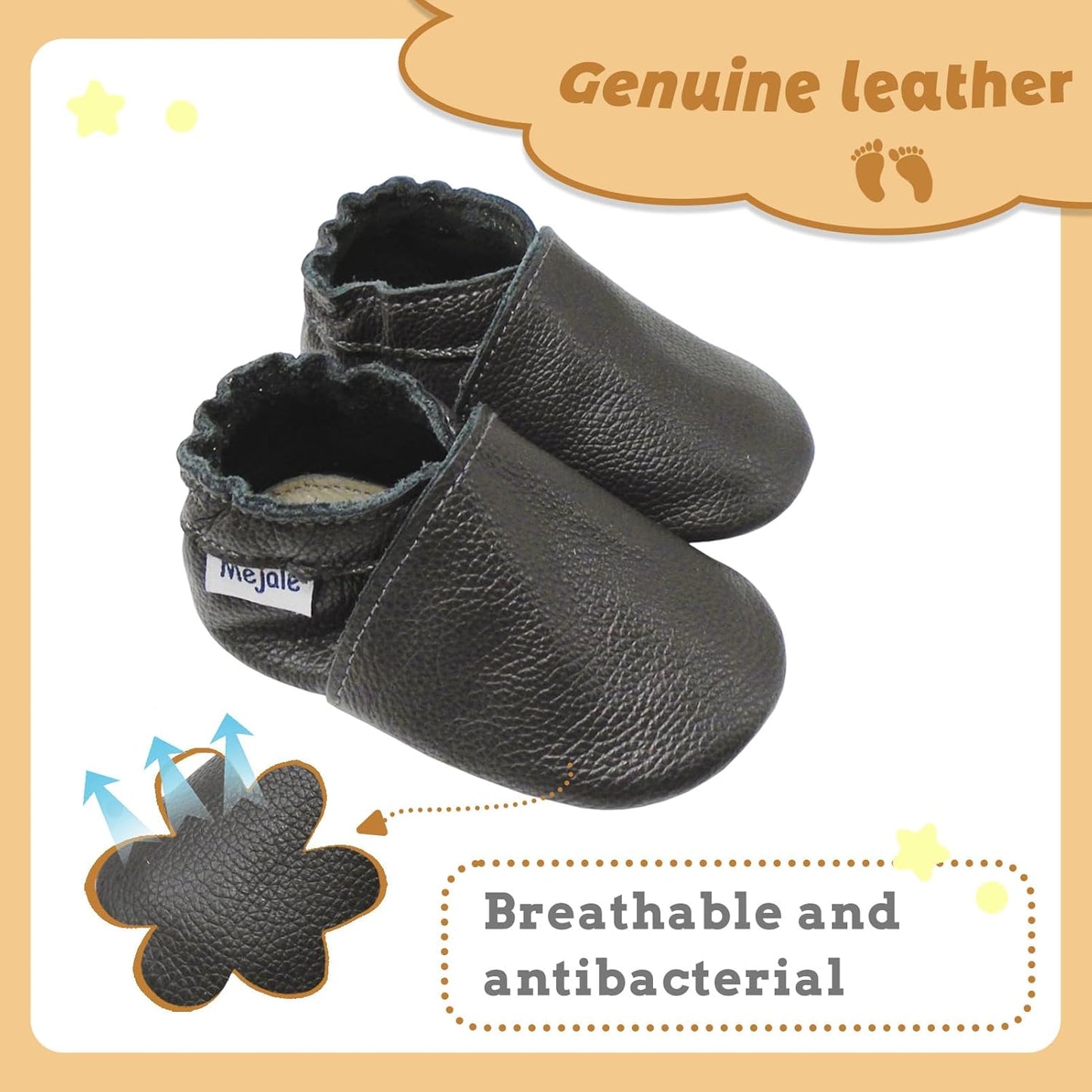 Baby Boy Girl Shoes Soft Soled Leather Moccasins Anti-Skid Infant Toddler Prewalker