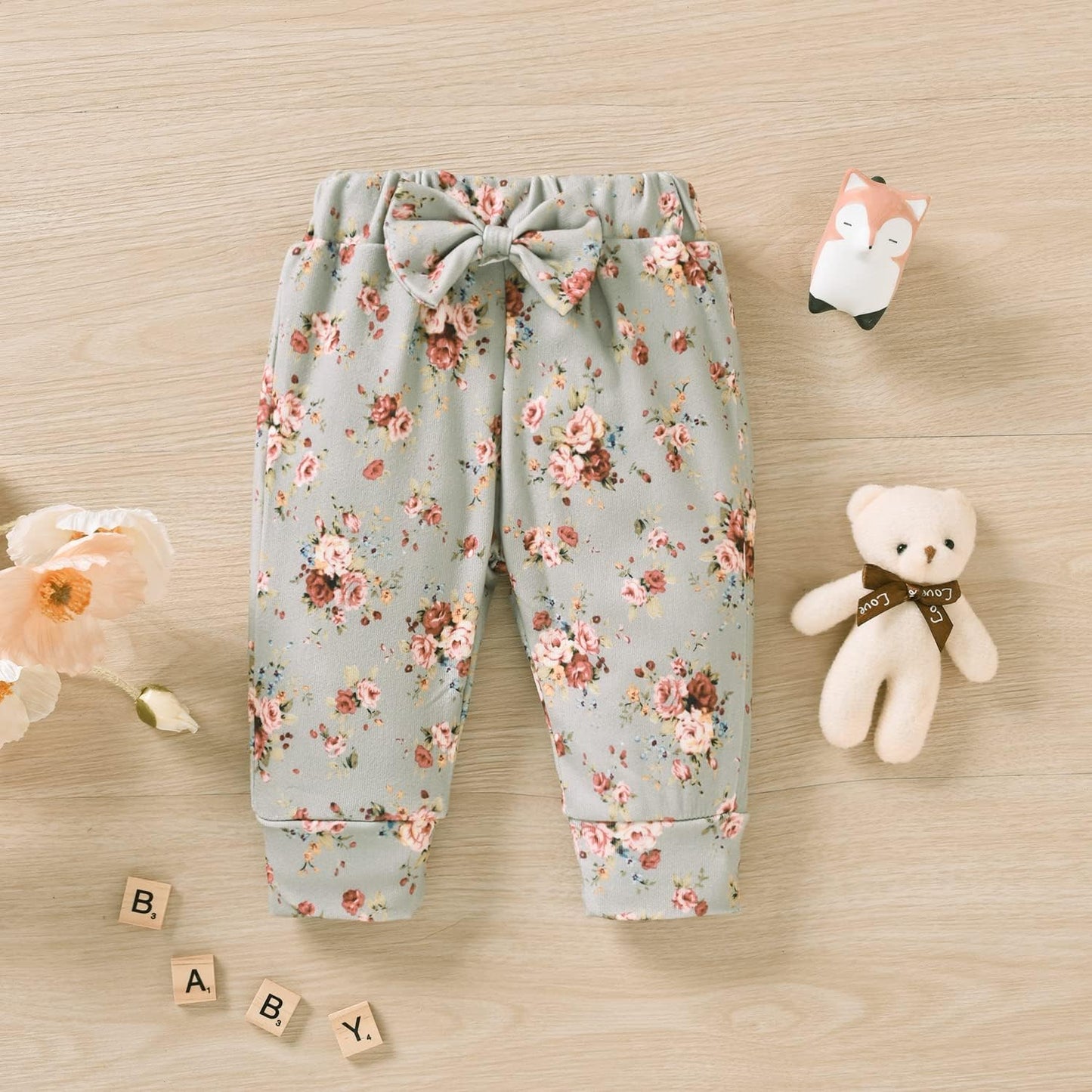 Baby Girls Ribbed Bodysuit Pants Outfits Spring Summer Clothes